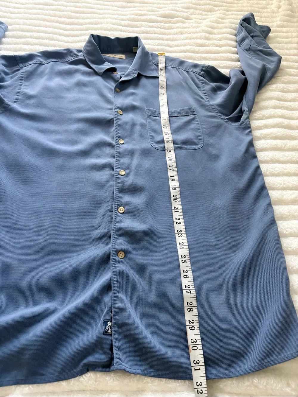 Tommy Bahama Men’s XL Blue 100% Silk Long Sleeve Button-Up Shirt